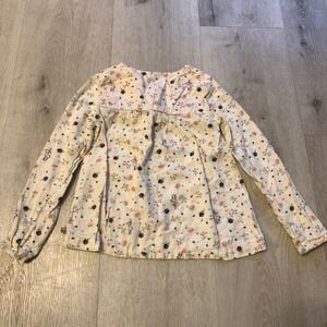 Sergent Major Girl's Cotton "Royaume Enchanté" Ecru Floral Print Size‎ 8 Blouse